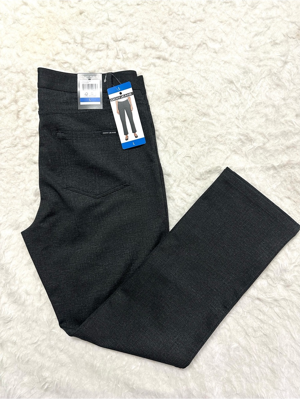 DKNY Gray Straight Leg Dress Pants